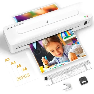 13 Inches A3 Laminator for A3/A4/A5/A6,Hot and Cold Settings,with 20pcs Laminating Sheets