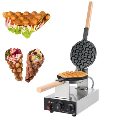 Bubble Waffle Maker, Electric Non Stick Egg Waffler Maker 1400W Double-sided Heating Bubble Waffle