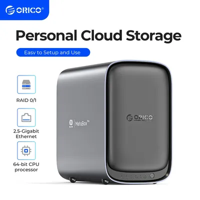 ORICO NAS Server 5 Bay Private Cloud Storage Server for Home Intel Quad-Core 2.8GHz Plex Media