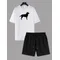 2 Piece Black Labrador Retriever Silhouette(s) T-shirt anime clothes boys whites Aesthetic clothing