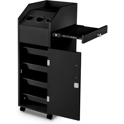 Hair Salon Stations for Hair Stylist, Mobile Salon Trolley Cart with Wheels, Beauty Barber Salon