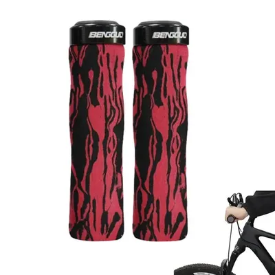 Ergonomic Bicycle Grips Mountain Bike Slub Pattern Sponge Handlebars Bicycle Sponge Handle Cover For