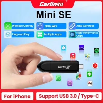 2025 New MINI 5 SE CarlinKit Wireless CarPlay Wireless Adapter Smart Mini Box Plug And Play WiFi