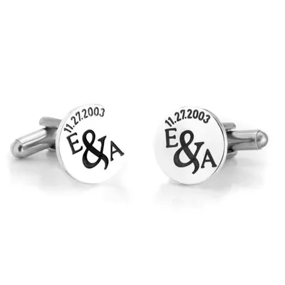 Custom Men's Engraved Cufflinks Personalized Stainless Steel Name Cufflinks Luxury Men's Jewelry