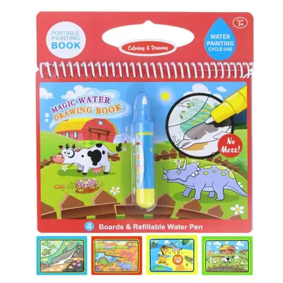 Kids Water Coloring Book Children Water Coloring Book Creative Water Drawing Book Reusable Water