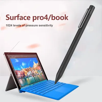 Professional Portable Touch Screen Active Tablet Stylus Pen for Surface Pro3 Pro4 Black