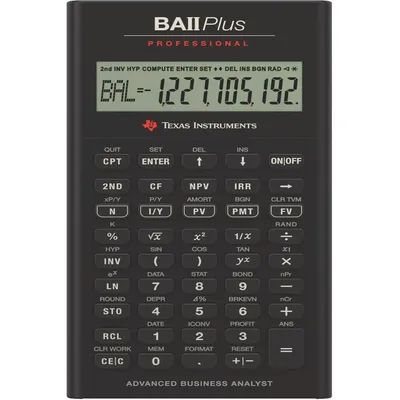 Texas Instruments BA II Plus Professional Financial Calculator Silver 9.8 Inch