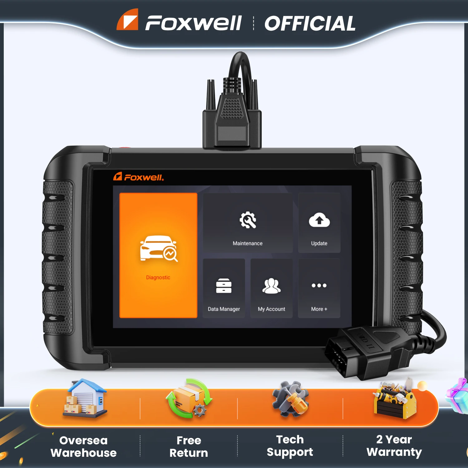 FOXWELL NT809 OBD2 Car Diagnostic Scanner All System Scan 30 Maintenance Bi-directional OBD2 Automotive Scan Tool PK MK808
