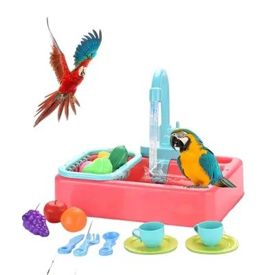 Parrot Bird Bathtub Pool Bird Automatic Bathing Box Bird Bath Shower with Faucet Bird Shower Bathing