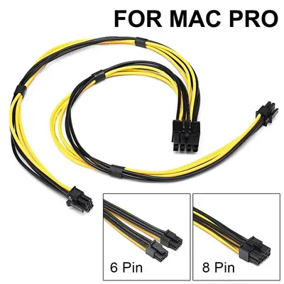 Video Card Graphics Card 18AWG Dual Mini 6 Pin to 8 Pin Male PCI-E Power Cord ForMac Pro 37cm Length