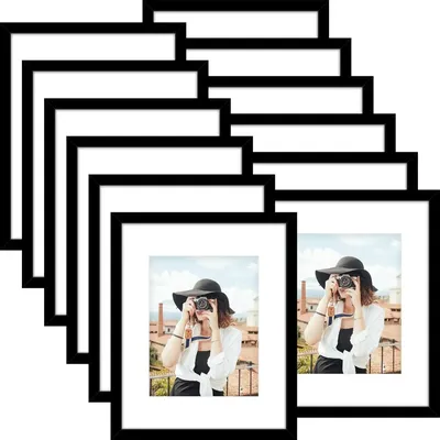 Picrit 16x20 Picture Frame Set of 12, Display 11 X 14 with Mat or 16 X 20 Without Mat, Photo Frames