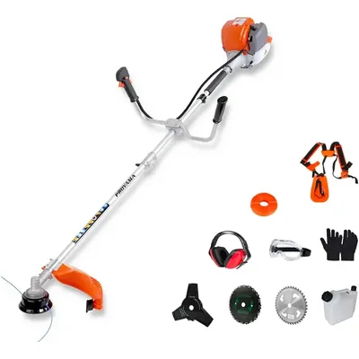 PROYAMA 40cc Gas Powered Brush Cutter, 4-Cycle Weed Eater, 3 in 1 Dual Line Gas String Trimmer and