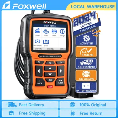 2024 FOXWELL NT510 Elite OBD2 Scanner Bi-Directional Oil Reset EPB SAS TPS TPMS All System OBD 2 Car