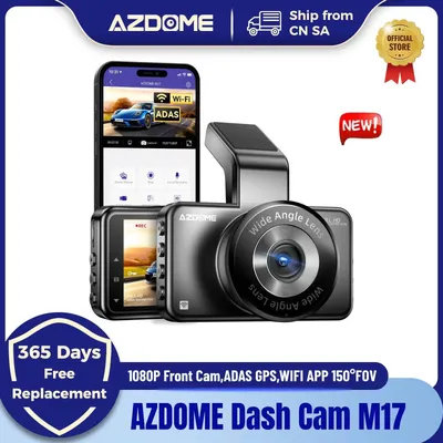 AZDOME Dash Cam M17 1080P Front Cam Built-in ADAS GPS Car Camera 24H Parking Monitor Night Vision