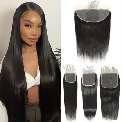 Straight Hair Lace Closure HD 13x4 Lace Frontal Only 4x4 5x5 6x6 Closure Brazilian Hair Pre Plucked Hair Line Human Hair Closure