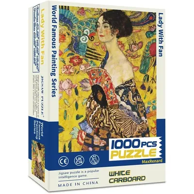 MaxRenard Game 1000 Pieces Jigsaw Puzzles World Famous Painting Puzzle Art Collection Toy Klimt Lady