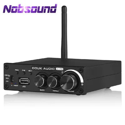 Nobsound Bluetooth 5.0 Power Amplifier 320W Stereo 2.0 Channel Subwoofer Amp Treble Bass Adjust USB