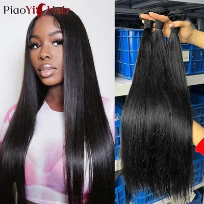 26 28 30inch Straight Human Hair Bundles Human Hair for Women 40 38 36 34 inch Long Thick Indian Raw
