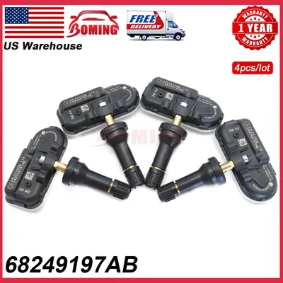 4PCS New Car Tire Pressure Monitor Sensor 68249197AB For Jeep Cherokee Ram 1500 2500 3500 2014-2016