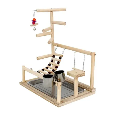 Parrot Tree Stand Bird Play Gym Playground Wood Perch Gym Natural Wood Bird Perches Stand Bird Play