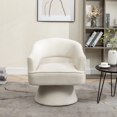 SEYNER Modren Velvet Swivel Arm Chair, Bedroom Chair living Room Furniture Vanity Throne Lounge