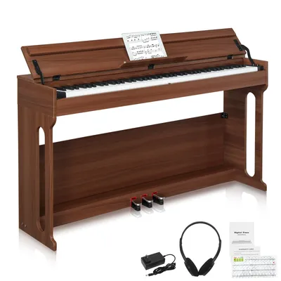 Glarry GDP-107 88 Key Standard Full Weighted Keyboards Digital Piano with Furniture Stand, Audio and