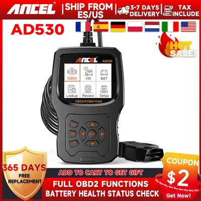 ANCEL AD530 OBD2 Scanner Diagnostic Tool with Battery Test Car Engine Light Code Reader Scan Tool