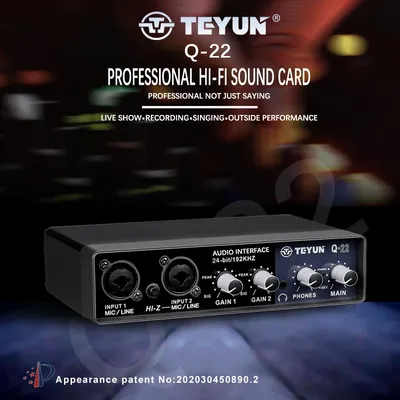 TEYUN Q-22 Q-16 New Audio Interface Professional Portable Sound Card USB Computer Arranger Sound