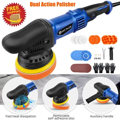 DayPlus Polisher 5000W Dual Action Car Polisher, Random Orbital Polisher Car Buffer Polisher 6