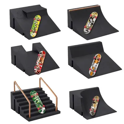 Mini Training Skating Board With Ramp Track Interesting Mini Skateboard Toys Finger Skateboards Toy