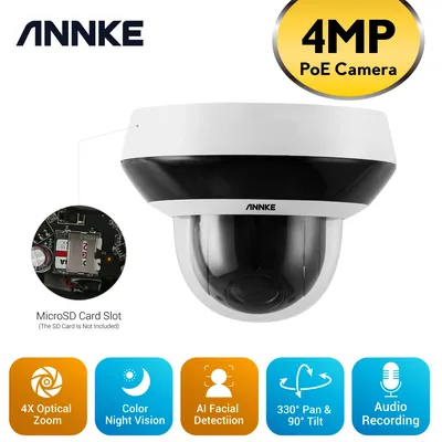 ANNKE 4MP Super HD PoE Network PTZ IP Security Camera with 2.8-12mm 4X Motorized Optical Zoom H.265+