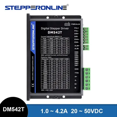 STEPPERONLINE DM542T Stepper Motor Driver 1.0-4.2A 20-50VDC 2-phase Digital Stepper Motor Controller