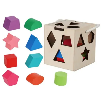 Montessori Shape Sorter Wooden Shape Sorting Toy Montessori Shape Matching Toys Develop Fine Motor