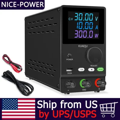 DC Power Supply Variable, 30V 10A Adjustable Switching Regulated Power Supply with Encoder, Upgraded