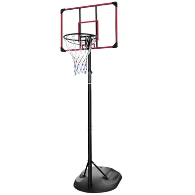 Portable Basketball Hoop System Stand Height Adjustable 7.5ft-9.2ft with 32 Inch Backboard Wheels