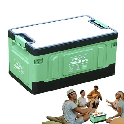 Trunk Storage Box 60L Camping Organizer With Large Capacity Outdoor Organizing Box With Dustproof