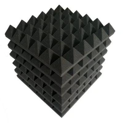 2 in. x 12 in. x 12 in. Square Self-Adhesive Sound Absorbing Acoustic Foam Panels in Black (12-Pack)