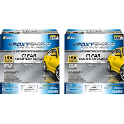 292514-2PK EpoxyShield Premium Clear Floor Coating Kit, 2.5 Car, Gloss Clear, 2 Pack