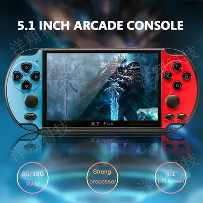 X7 Plus Handheld Game Console 5.1 Inch HD Screen Portable Audio Video Player Classic Play Built-in