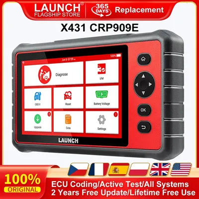 LAUNCH X431 CRP909E OBD2 Car Full System Diagnostic Tool Code Reader Scanner with 28 Reset Service