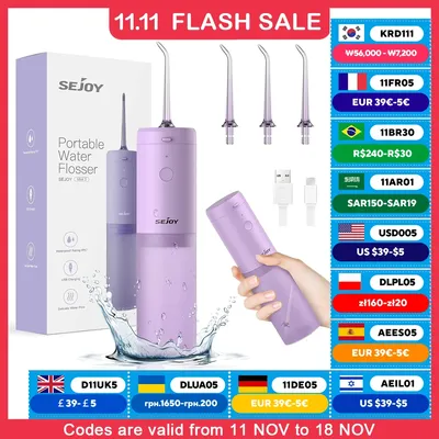 SEJOY Oral Irrigator Electric Water Flosser For Teeth Dental Oral Irrigator Portable Rechargeable