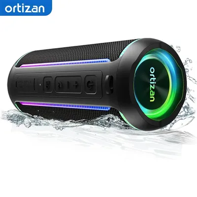 Ortizan Bluetooth Speaker Bluetooth 5.3 Portable Music Box IPX7 Bluetooth Box with TWS Stereo RGB