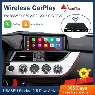 Road Top Wireless CarPlay Android Auto for BMW Z4 E89 CIC EVO System 2009-2018, with Airplay Mirror