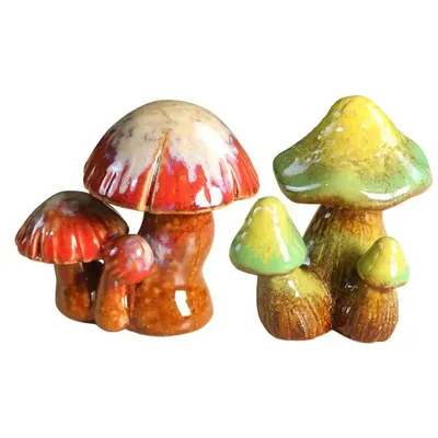 Mushroom Toilet Caps 2pcs Mushroom Figurines Decor Mushroom Figurines Decor Cute Mushroom Covers