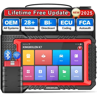KINGBOLEN K7 Car Diagnostic Tool Full System OBD2 Scanner ECU Coding Active Test 28 Resets AF Reset Lifetime Free Update Scan