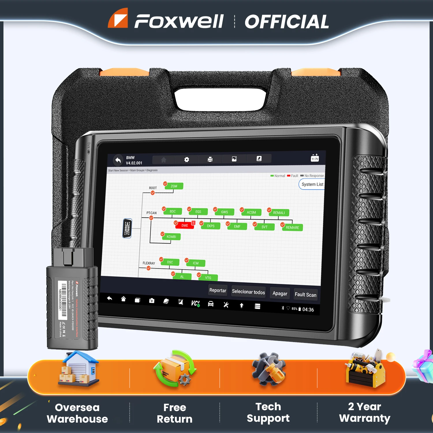 Foxwell NT1009 OBD2 Automotive Scanner ECU Coding All System Diagnose Tool 35 Reset Bidirectional OBD2 Car Diagnostic Tools