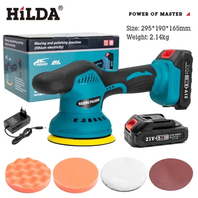 HILDA Electric Car Polisher Machine Auto Polishing Machine Adjustable Speed Cordless With Lithium Battery Polisher Powewr Tools