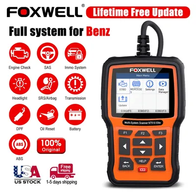 FOXWELL NT510 Elite OBD2 Scanner All System SAS DPF BRT 30+ Reset Bi-Directional Test Code Reader