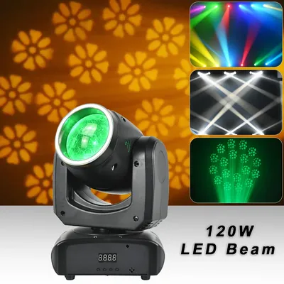 120W LED Beam Moving Head Stage Ligthing With RGB Strip 18 Prisms Equipment DMX512 Control Lighting