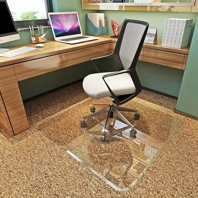 Premium Tempered Glass Chair Mat with Exclusive Beveled Edge | 36 x 46 Inch | The Ultimate in Office